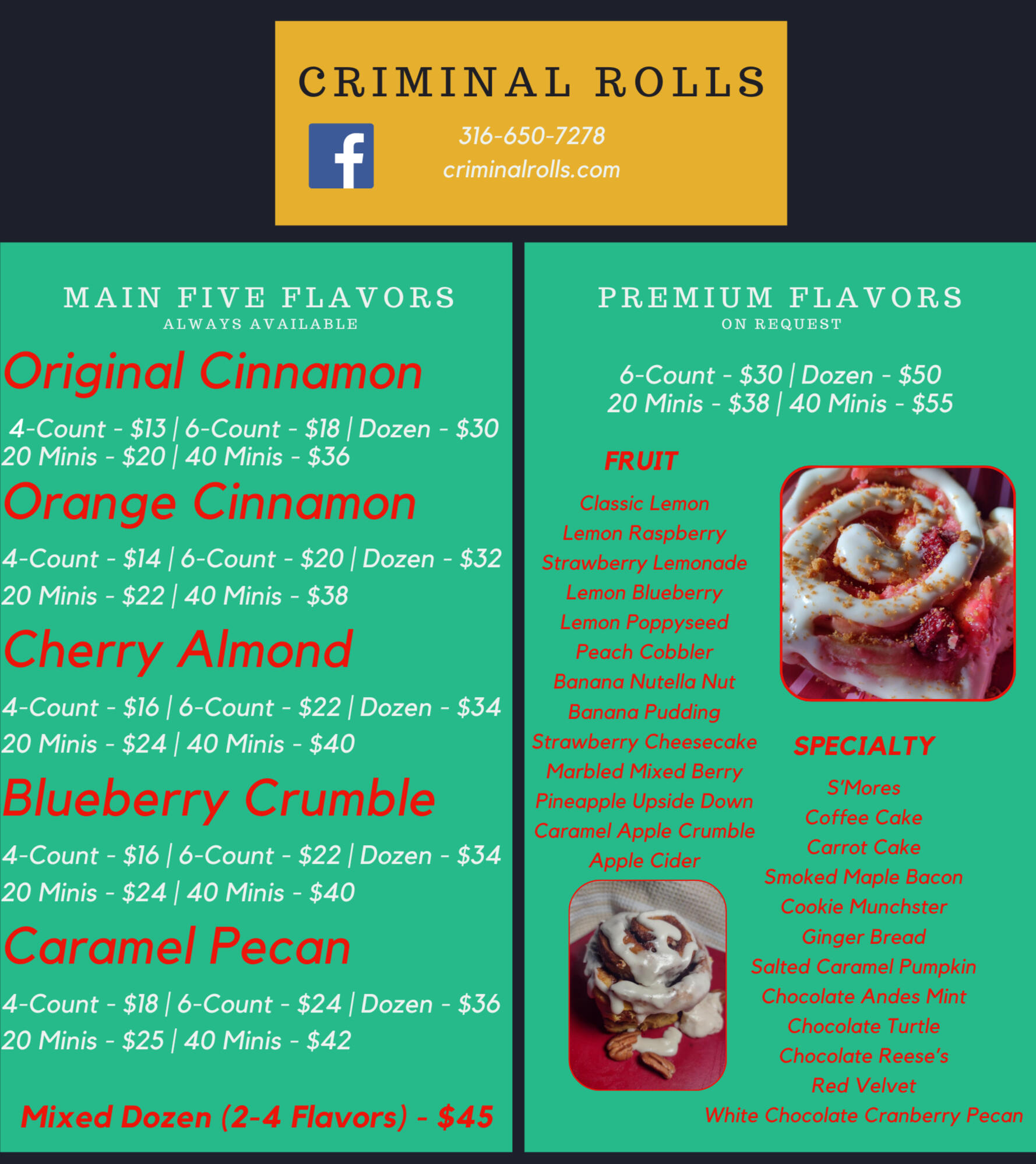 Criminal Rolls Menu